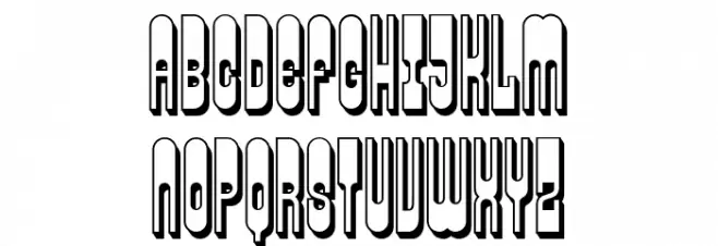 Rotor Hollow Regular Font LOWERCASE