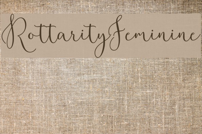 RottarityFeminine フォント examples