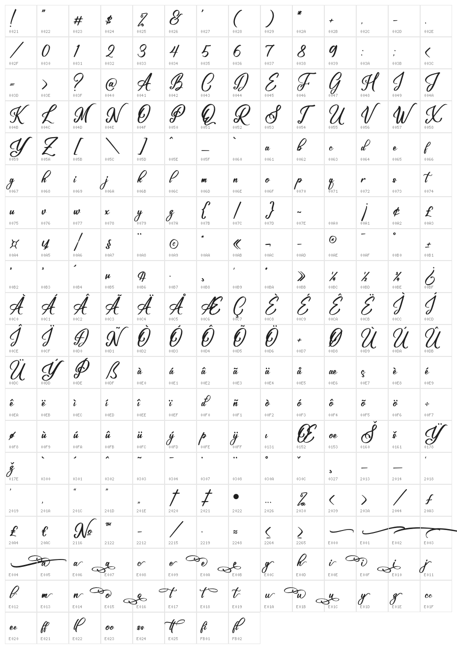 Rottasicity Character Map