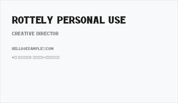 Rottely Personal Use Business Card