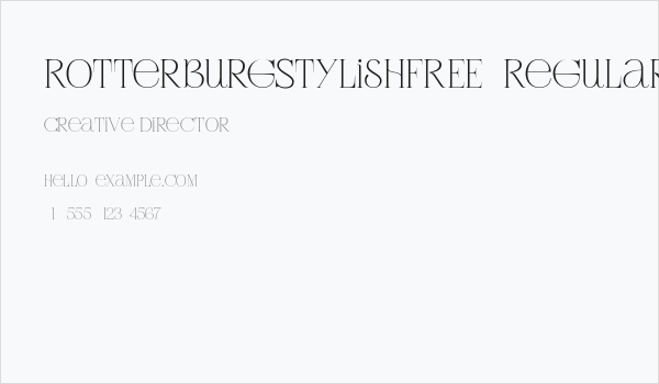 RotterburgStylishFREE-Regular Business Card