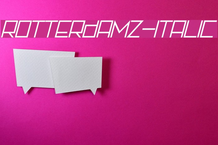 Rotterdamz-Italic Font examples