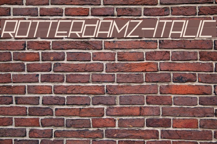 Rotterdamz-Italic Font examples