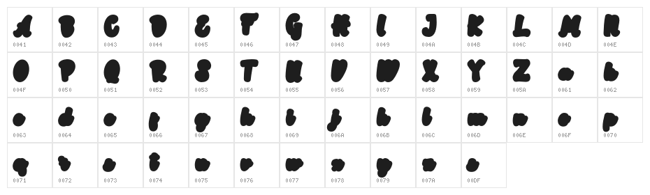 Rotterin Extrude Demo Regular Character Map