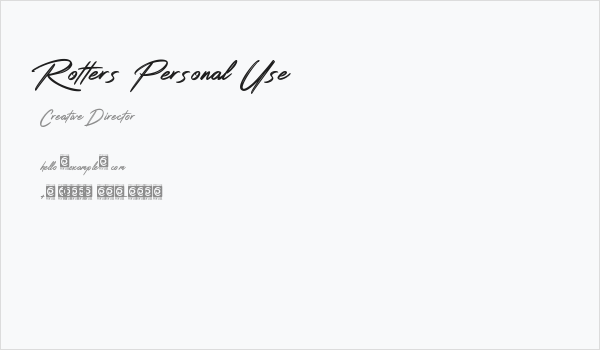 Rotters Personal Use Business Card