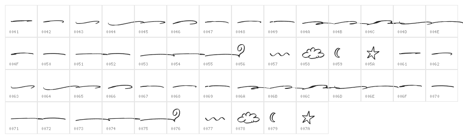 Rottersand Swash Character Map
