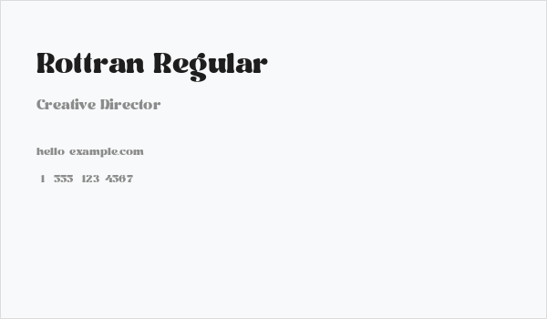 Rottran Regular Business Card