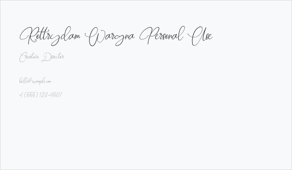 Rottrydam Wargna Personal Use Business Card