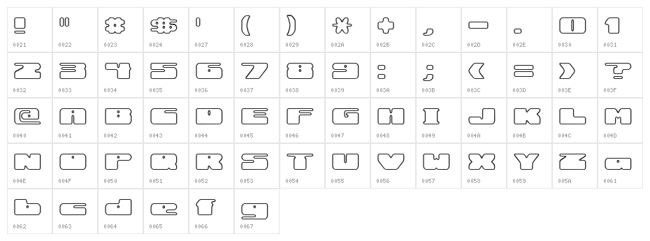Rotund Outline [BRK] Character Map