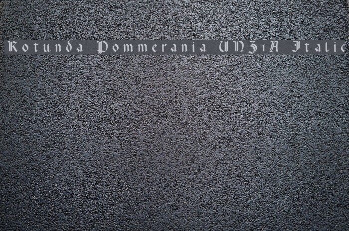 Rotunda Pommerania UNZ1A Italic Font examples