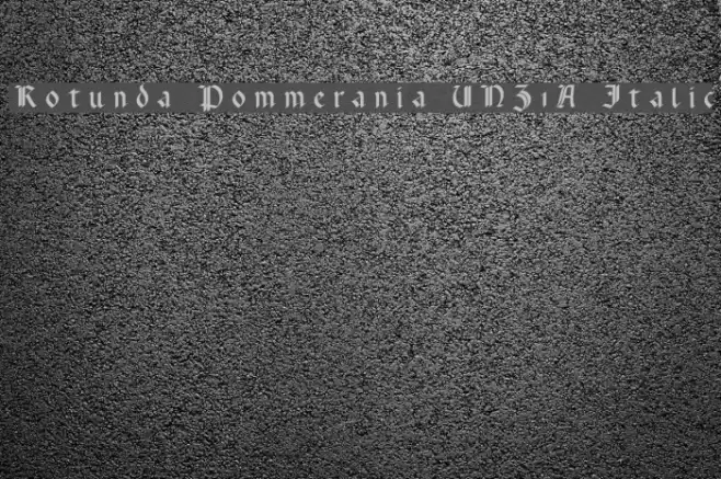 Rotunda Pommerania UNZ1A Italic Font examples