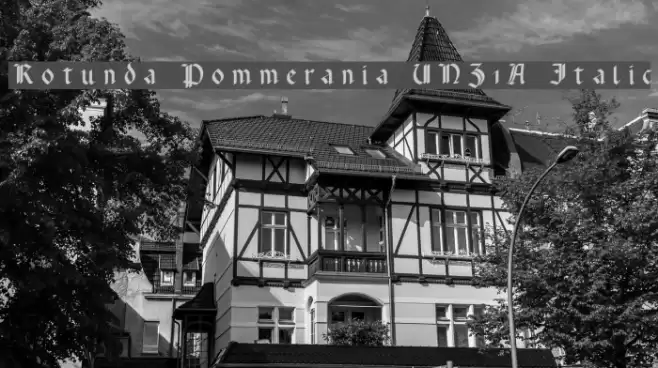 Rotunda Pommerania UNZ1A Italic Font examples