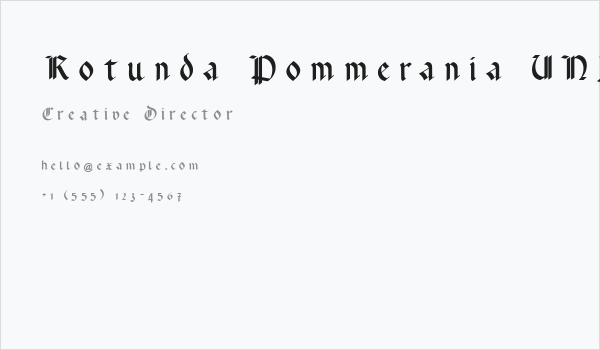 Rotunda Pommerania UNZ1A Italic Business Card