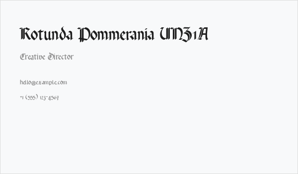 Rotunda Pommerania UNZ1A Business Card