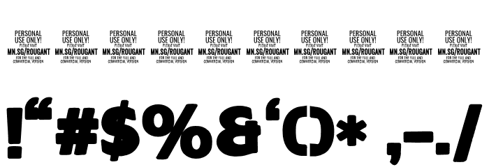 RougantBoldPERSONALUSEONLY-Bold Font OTHER CHARS