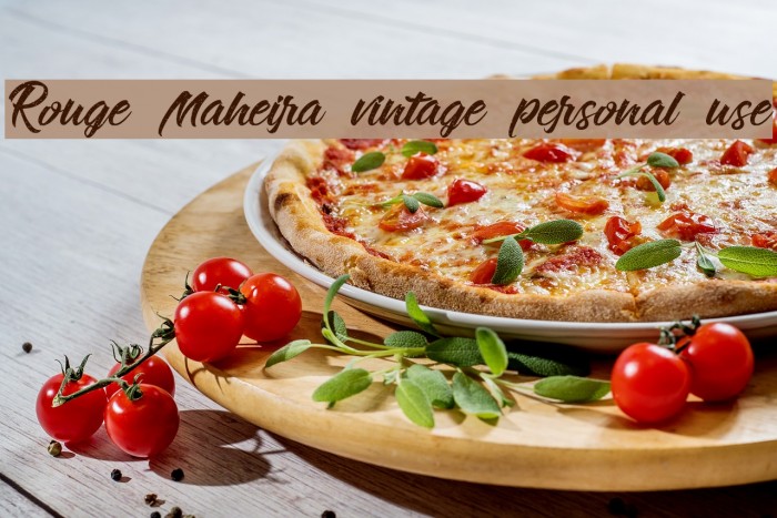 Rouge Maheira vintage personal use Font examples