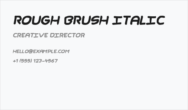 Rough Brush Italic Business Card