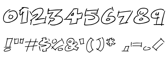 Rough Comic Outlines Font OTHER CHARS