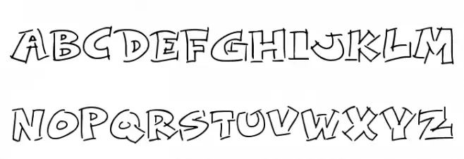Rough Comic Outlines Fonte MAIÚSCULAS