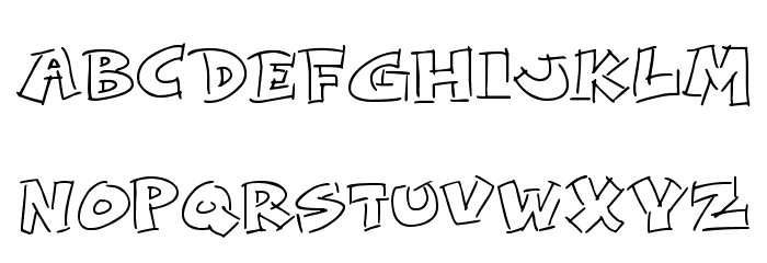Rough Comic Outlines Font LOWERCASE