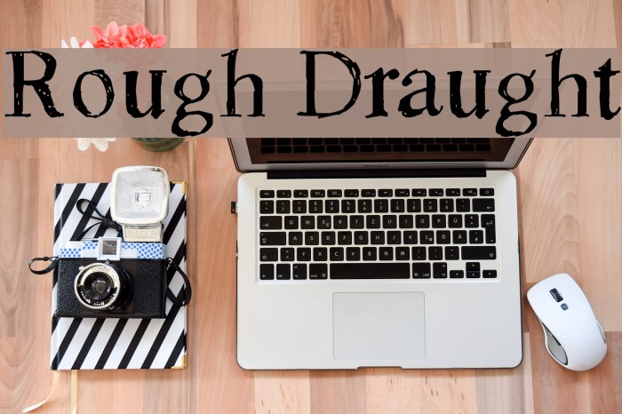 Rough Draught Font examples