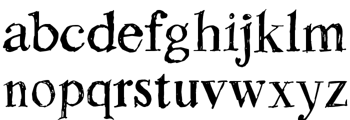Rough Draught Font LOWERCASE