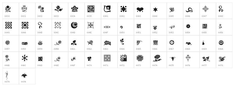 Rough Fleurons Free Three Regular Character Map