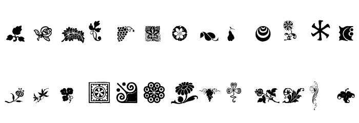 Rough Fleurons Free Three Regular Font LOWERCASE