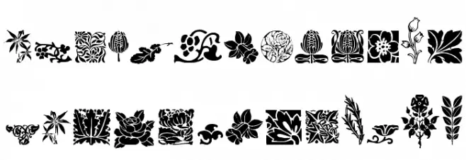 Rough Flowers Regular 字体 大写