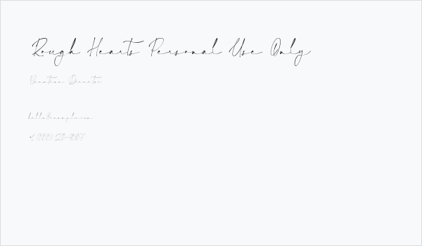 Rough Hearts Personal Use Only Business Card