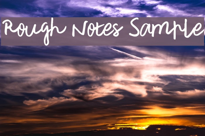 Rough Notes Sample Font examples