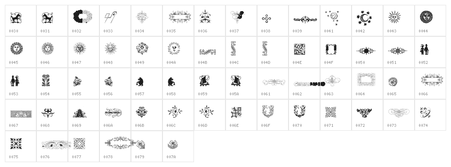 Rough Ornaments Free Character Map