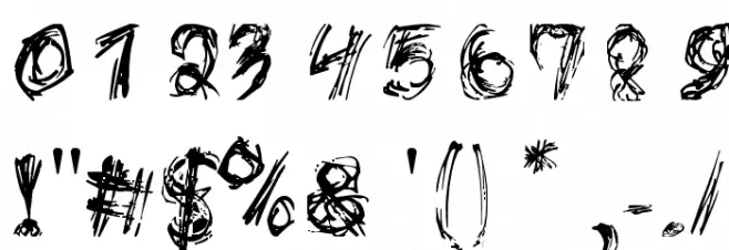 Rough Outline Font OTHER CHARS
