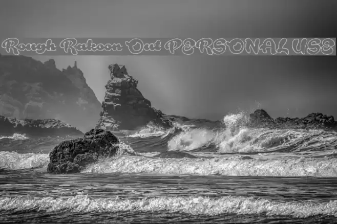 Rough Rakoon Out PERSONAL USE Font examples