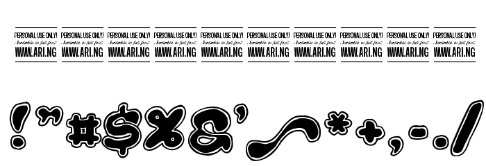 Rough Rakoon PERSONAL USE Font OTHER CHARS