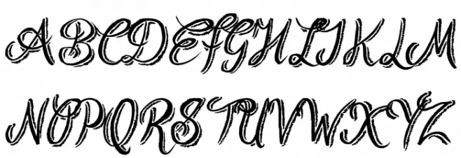 Rough Script フォント 大文字