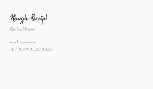 Rough Script Business Card