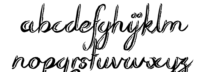Rough Script Font LOWERCASE