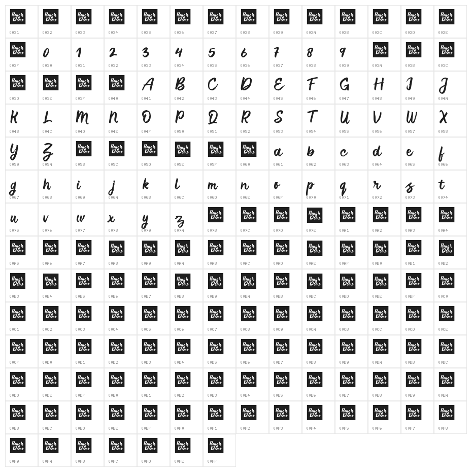 Rough Sketch Character Map