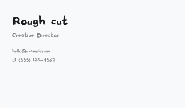 Rough cut Business Card