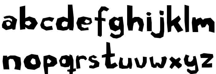 Rough cut Font LOWERCASE
