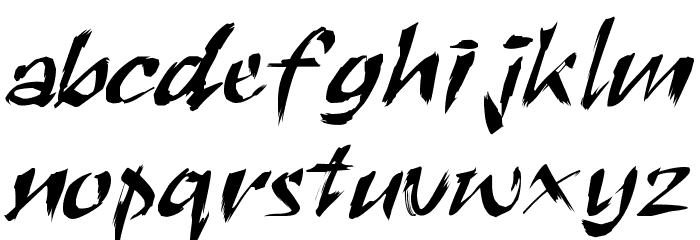 RoughBrush Font LOWERCASE