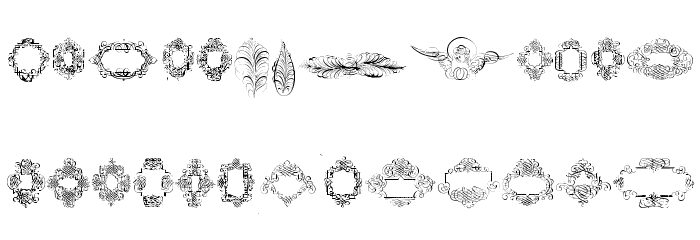 RoughCalligraphicFrames Font LOWERCASE