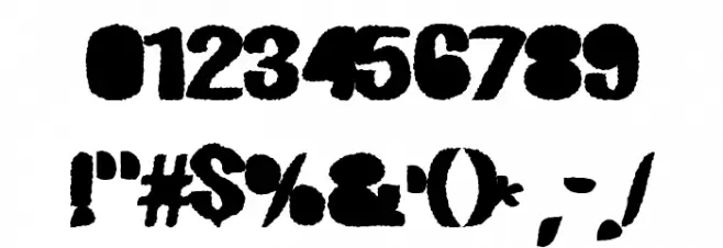 RoughCut Font OTHER CHARS