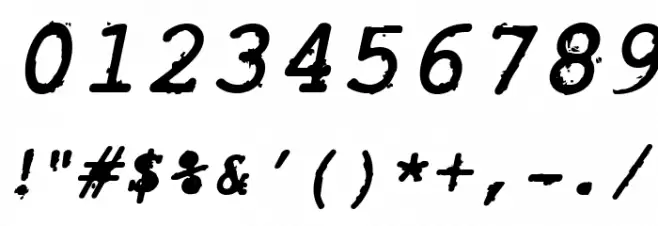 RoughTypewriter-BoldItalic Font OTHER CHARS