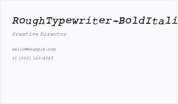 RoughTypewriter-BoldItalic Business Card