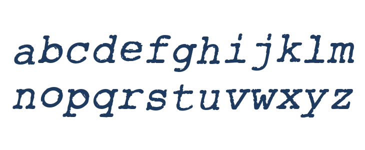 RoughTypewriter-BoldItalic Lowercase