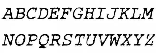 RoughTypewriter-Italic Schriftart Groß