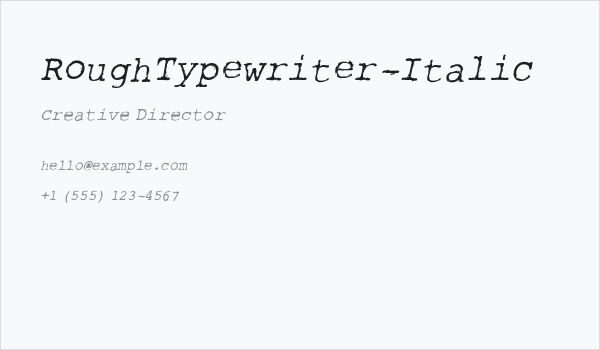 RoughTypewriter-Italic Business Card