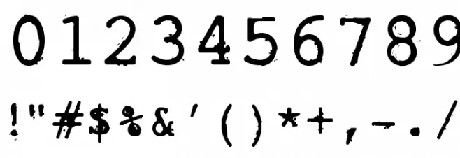 RoughTypewriter Font OTHER CHARS